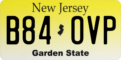 NJ license plate B84OVP
