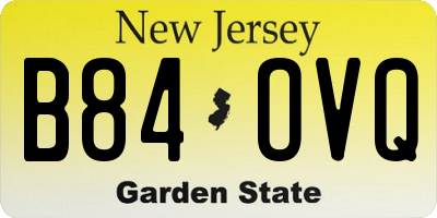 NJ license plate B84OVQ