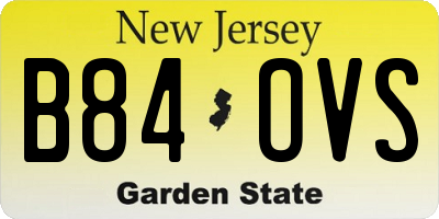 NJ license plate B84OVS