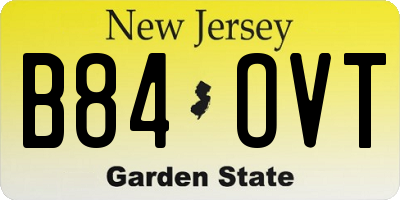 NJ license plate B84OVT