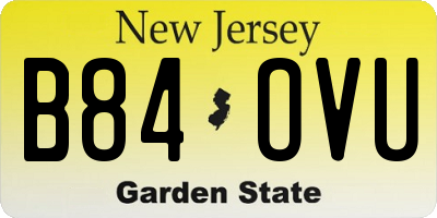 NJ license plate B84OVU
