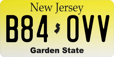 NJ license plate B84OVV