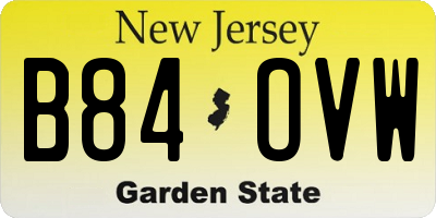 NJ license plate B84OVW