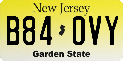 NJ license plate B84OVY