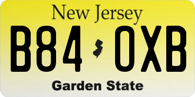 NJ license plate B84OXB