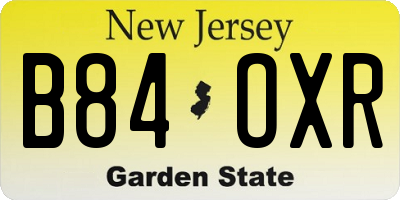 NJ license plate B84OXR