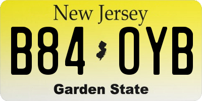 NJ license plate B84OYB