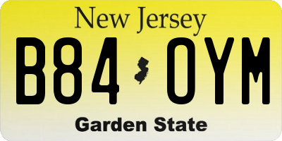 NJ license plate B84OYM