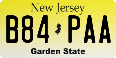 NJ license plate B84PAA