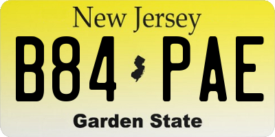 NJ license plate B84PAE