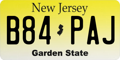 NJ license plate B84PAJ