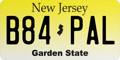 NJ license plate B84PAL