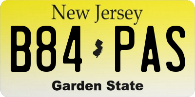 NJ license plate B84PAS