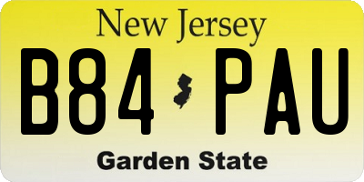 NJ license plate B84PAU