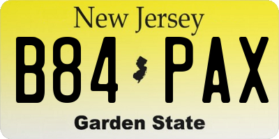 NJ license plate B84PAX