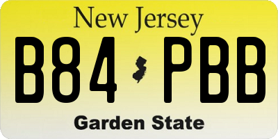 NJ license plate B84PBB