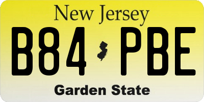 NJ license plate B84PBE