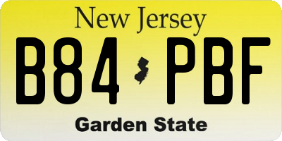 NJ license plate B84PBF