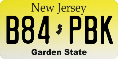 NJ license plate B84PBK
