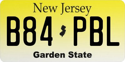 NJ license plate B84PBL