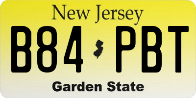 NJ license plate B84PBT
