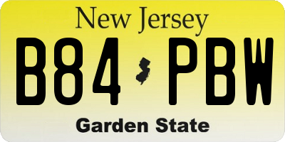 NJ license plate B84PBW