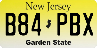 NJ license plate B84PBX