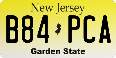 NJ license plate B84PCA