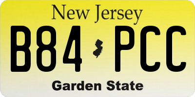 NJ license plate B84PCC