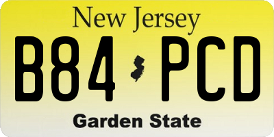 NJ license plate B84PCD