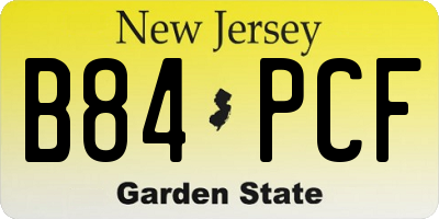 NJ license plate B84PCF