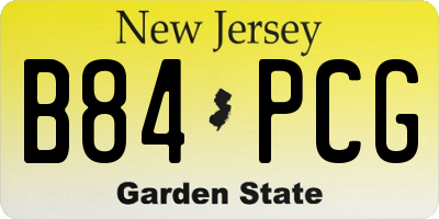 NJ license plate B84PCG