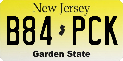 NJ license plate B84PCK