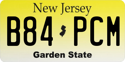NJ license plate B84PCM