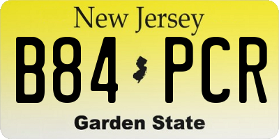 NJ license plate B84PCR