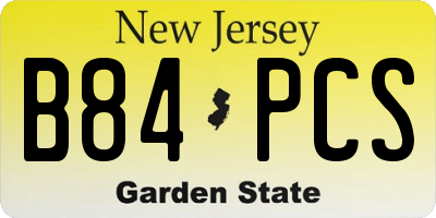 NJ license plate B84PCS