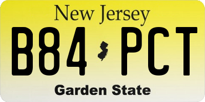 NJ license plate B84PCT
