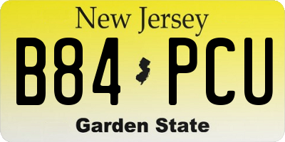 NJ license plate B84PCU