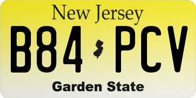 NJ license plate B84PCV