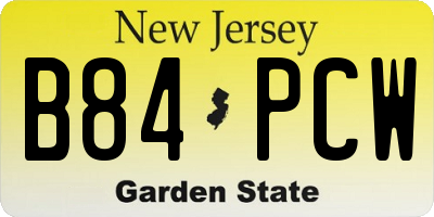 NJ license plate B84PCW