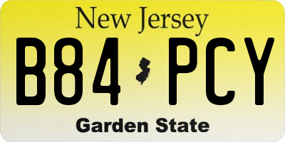 NJ license plate B84PCY