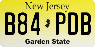 NJ license plate B84PDB