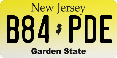 NJ license plate B84PDE