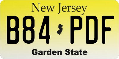 NJ license plate B84PDF