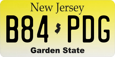 NJ license plate B84PDG
