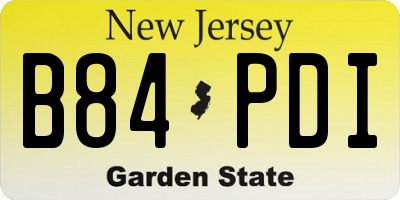 NJ license plate B84PDI