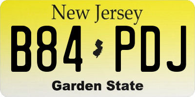 NJ license plate B84PDJ