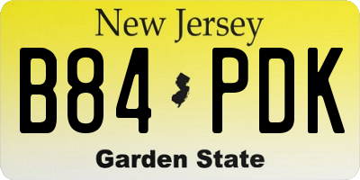NJ license plate B84PDK