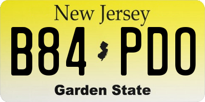 NJ license plate B84PDO