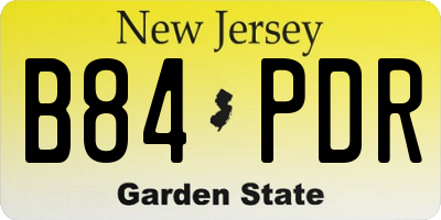 NJ license plate B84PDR